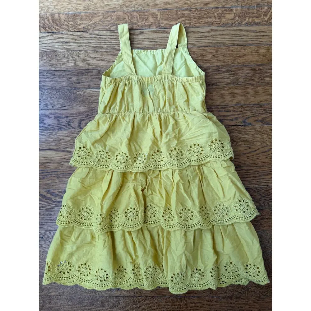 Old Navy Girls' Yellow Eyelet Dress Size 6-7